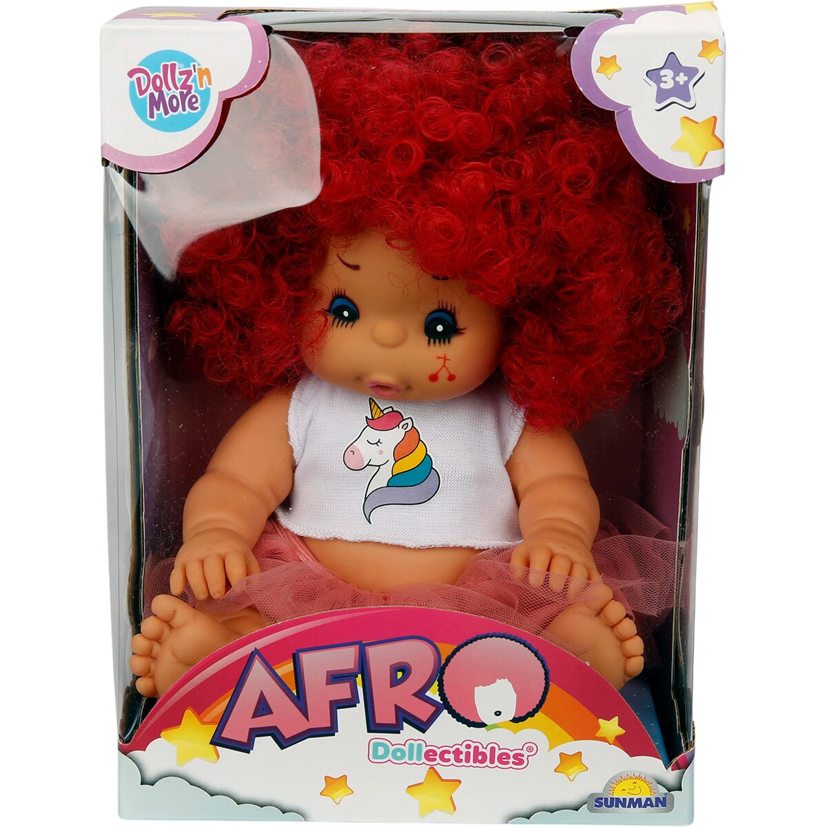 Dollz'n More Papusa Bebelus Dollz n More Afro 23 cm Rosu