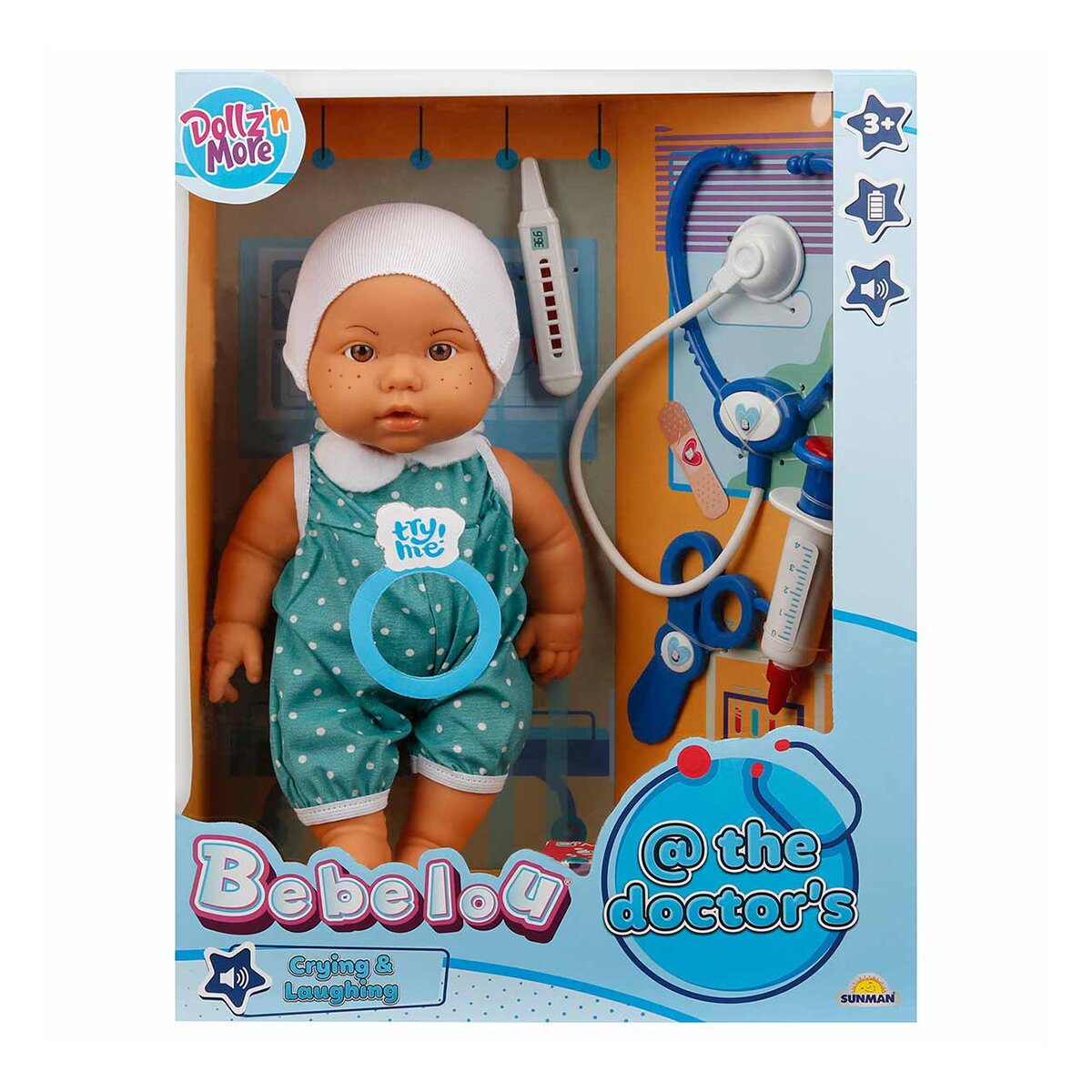 Dollz'n More Papusa bebelus Dollz n More Bebelou la doctor 35 cm verde