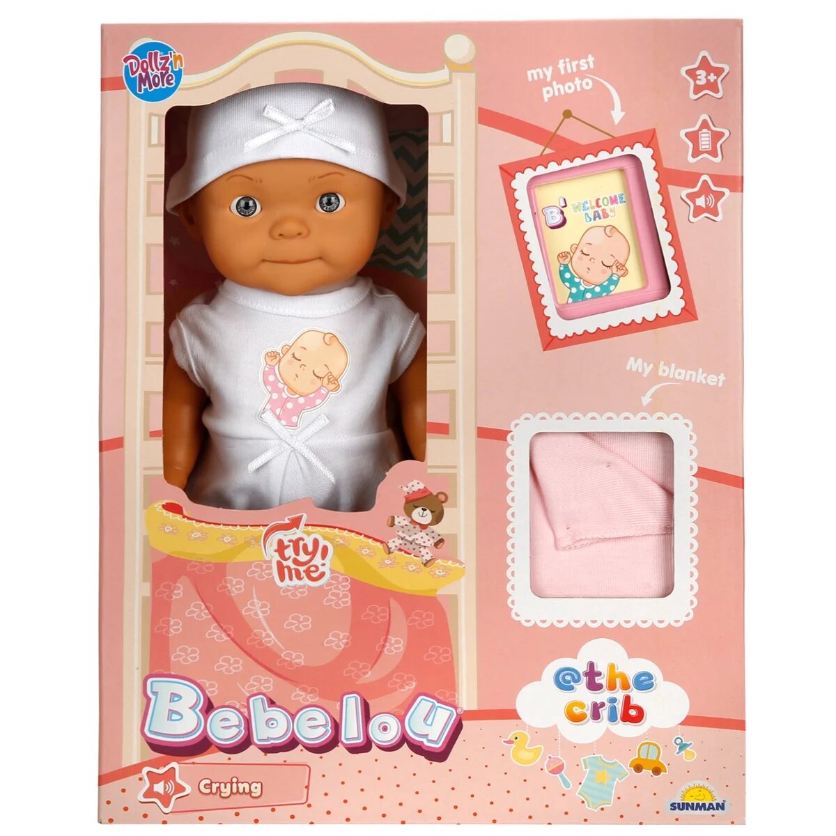 Dollz'n More Papusa bebelus Dollz n More Bebelou Welcome Baby 30 cm Roz