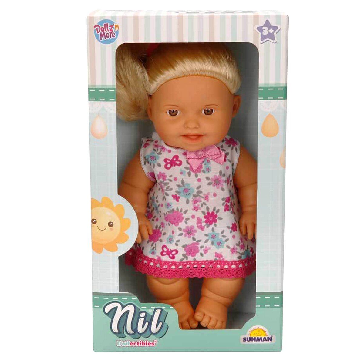 Dollz'n More Papusa bebelus Nil cu fata zambitoare Dollz n More 23 cm