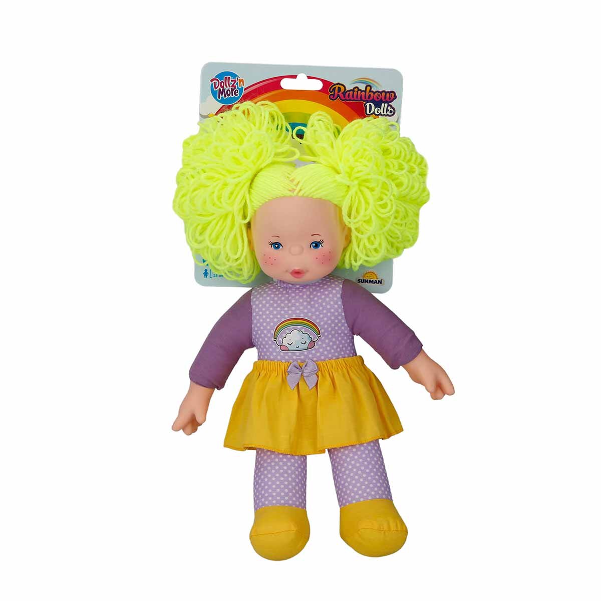 Dollz'n More Papusa cu par galben Dollz n More Rainbow 35 cm