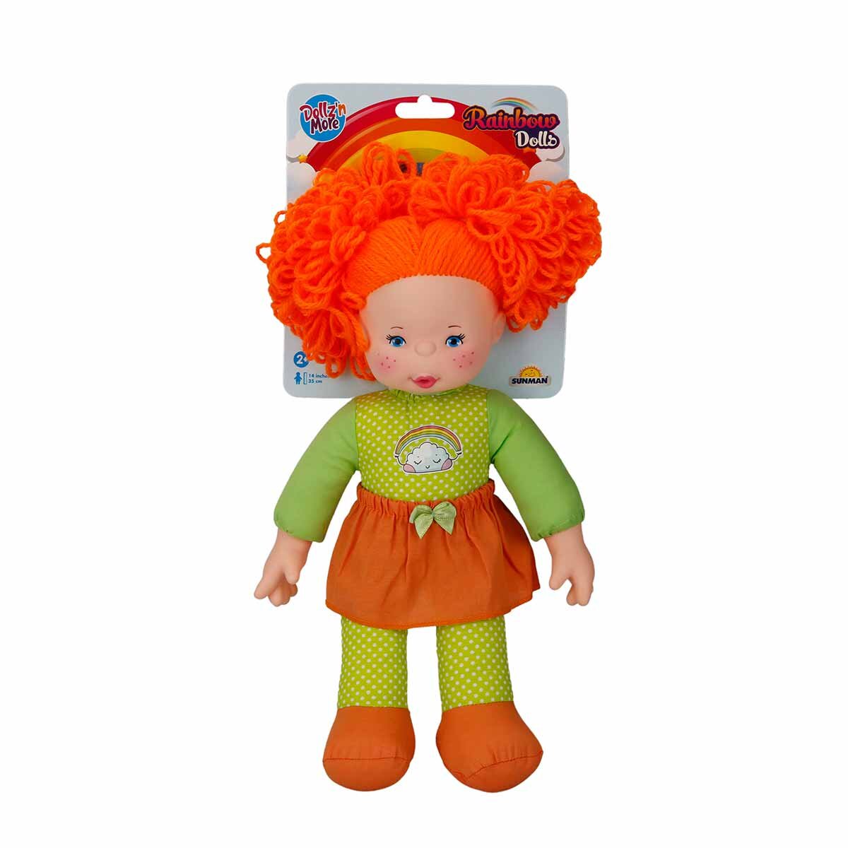 Dollz'n More Papusa cu par portocaliu Dollz n More Rainbow 35 cm