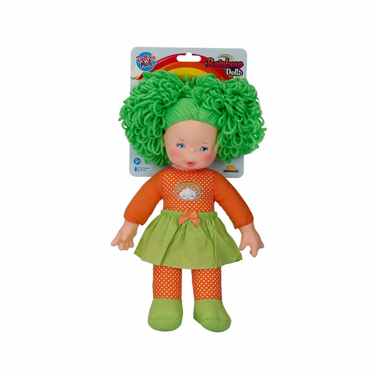 Dollz'n More Papusa cu par verde Dollz n More Rainbow 35 cm