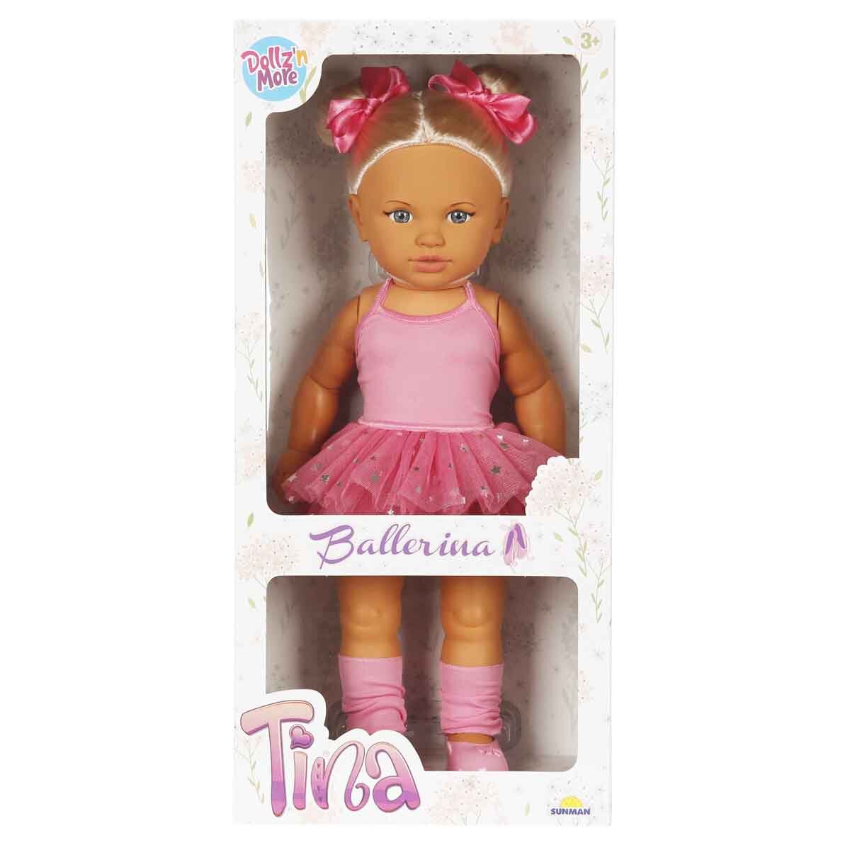 Dollz'n More Papusa Dollz And More Tina balerina Roz inchis 45 cm