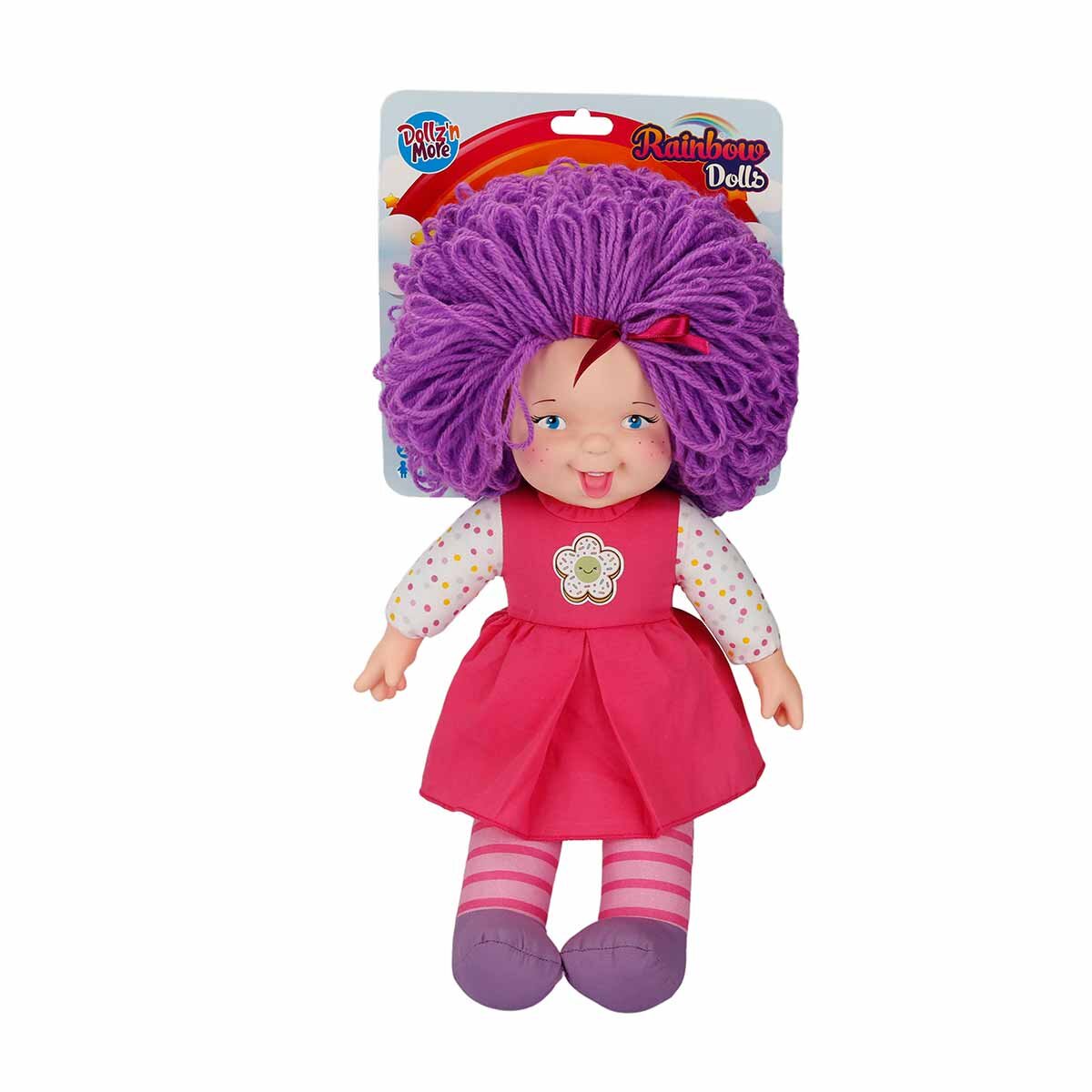 Dollz'n More Papusa Rainbow Dolls Dollz n More cu par mov 45 cm