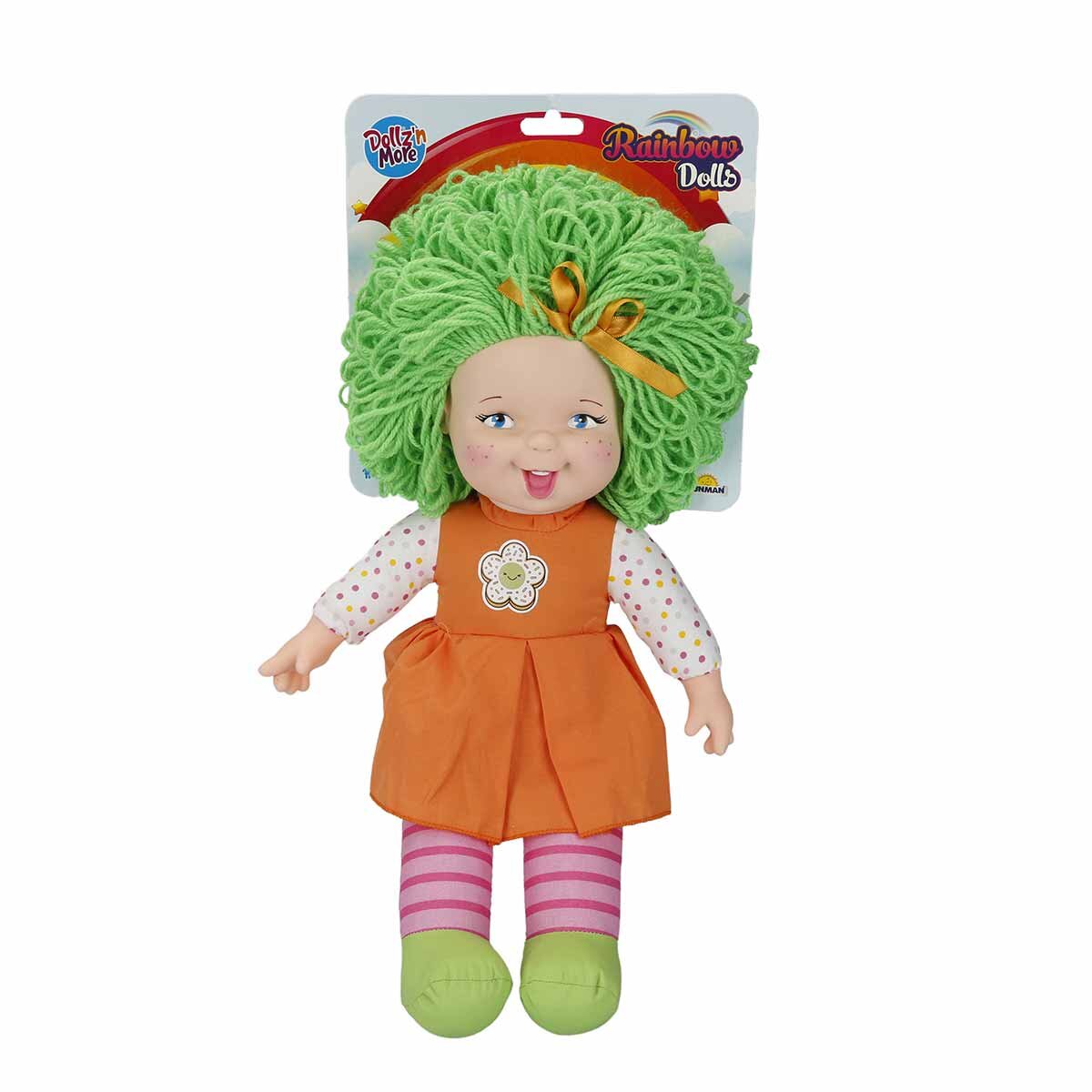Dollz'n More Papusa Rainbow Dolls Dollz n More cu par verde 45 cm