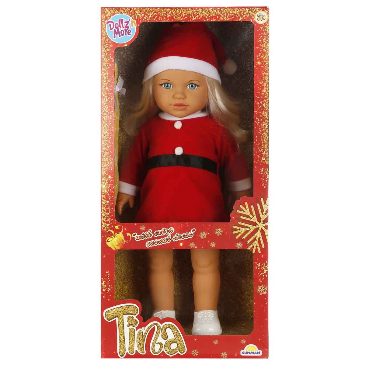 Dollz'n More Papusa Tina in tinuta de sarbatoare si rochie casual Dollz n More 45 cm