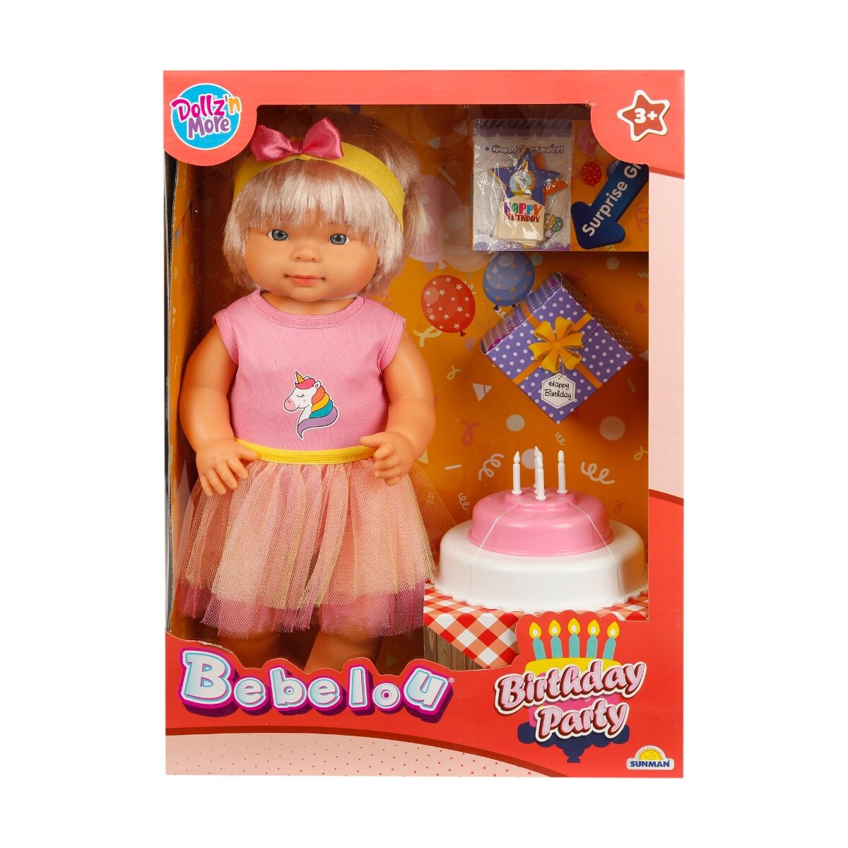 Dollz'n More Set papusa Bebelou cu fusta roz Dollz n More 40 cm