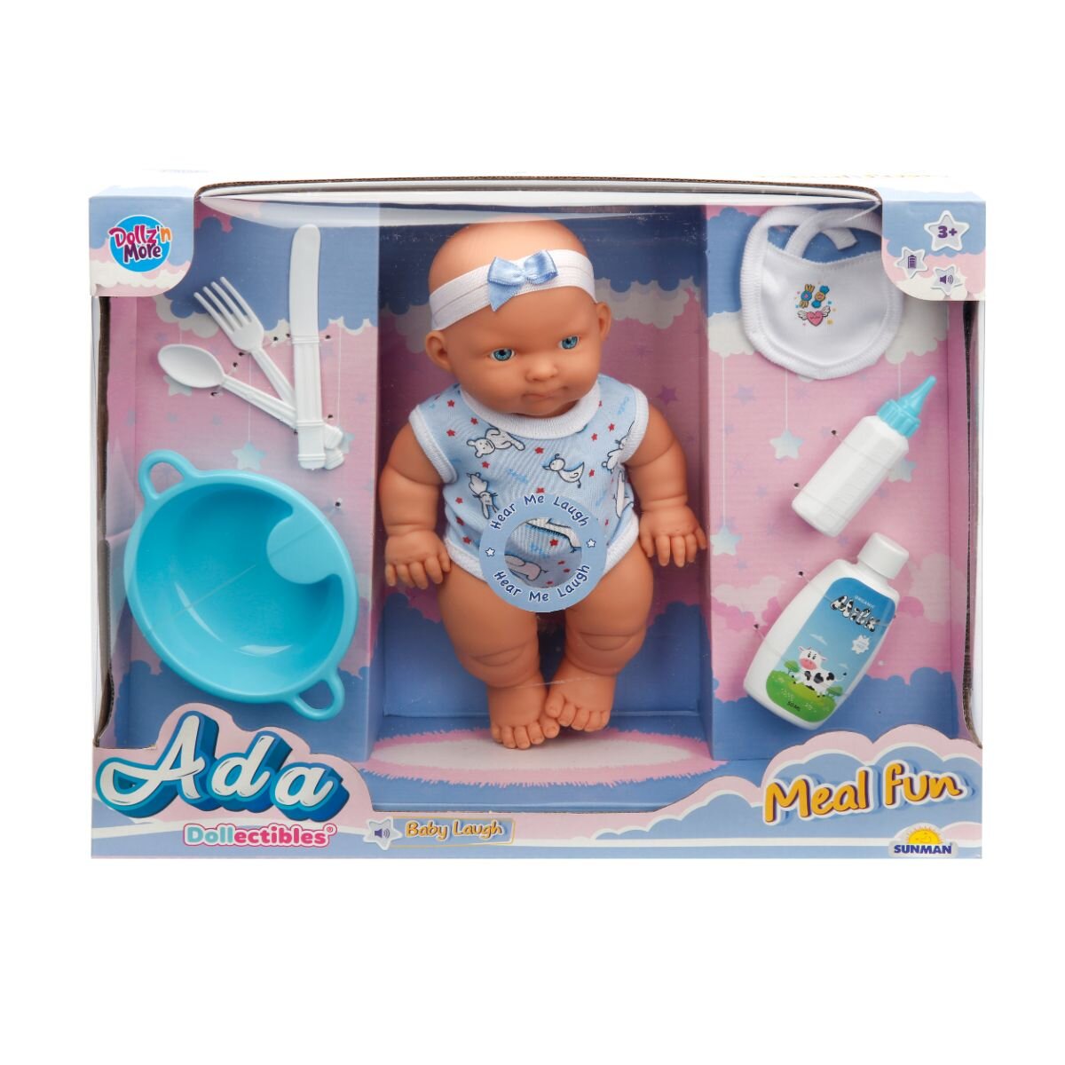 Dollz'n More Set papusa bebelus Ada cu accesorii Dollz n More 23 cm Albastru