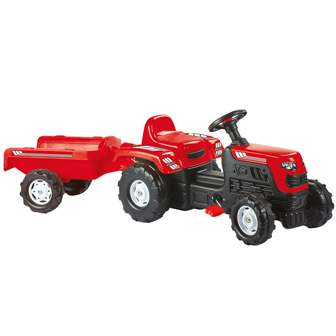 DOLU Tractor cu pedale si remorca Ranchero Rosu