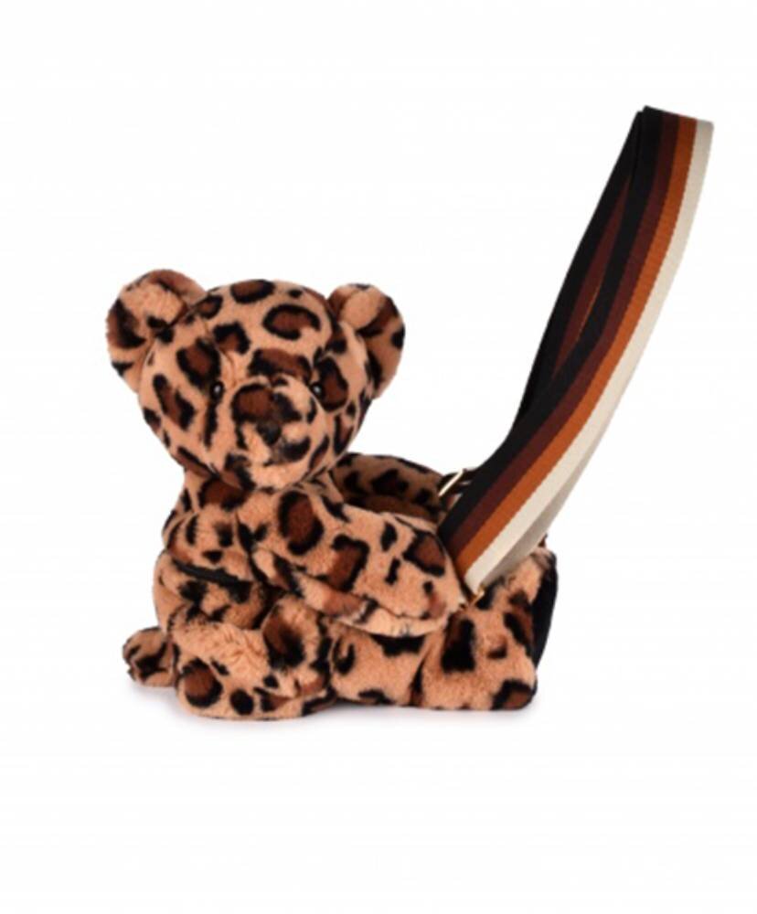 Doudou et Compagnie Jucarie de plus Doudou Ursulet geanta crossbody Leopard 30 cm