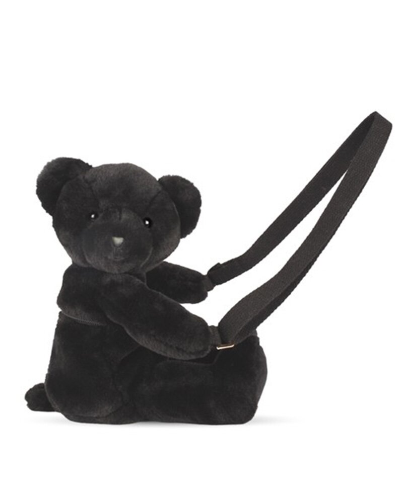 Doudou et Compagnie Jucarie de plus Doudou Ursulet geanta crossbody Negru 30 cm