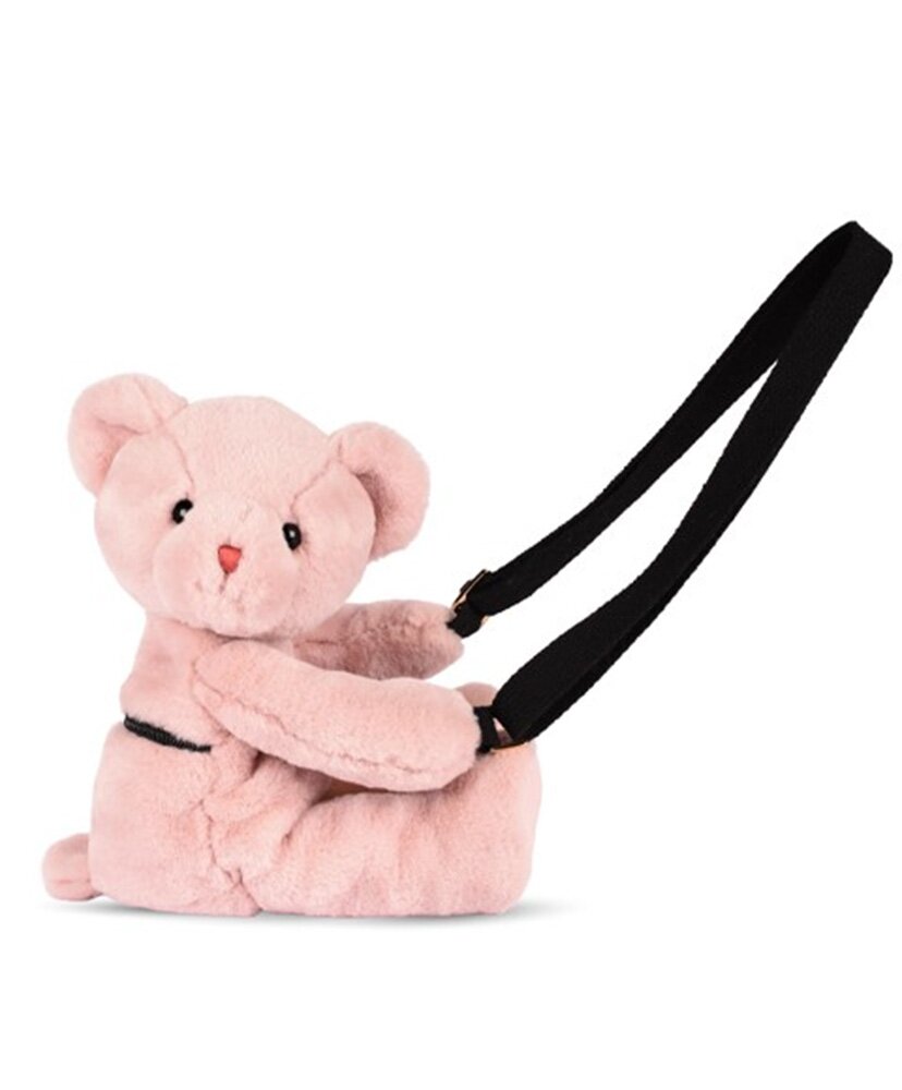 Doudou et Compagnie Jucarie de plus Doudou Ursulet geanta crossbody Roz 30 cm
