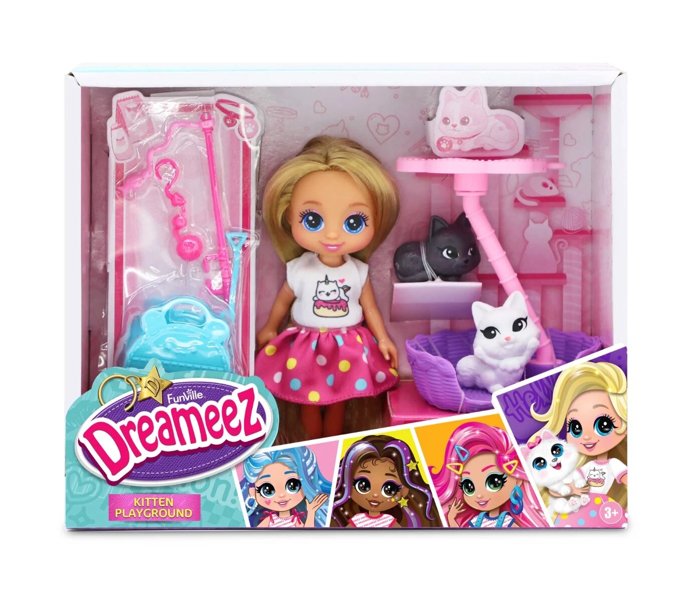 Dreameez Papusa cu accesorii Kitten Playground