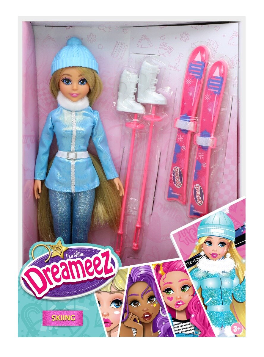 Dreameez Papusa cu echipament de schi 30 cm