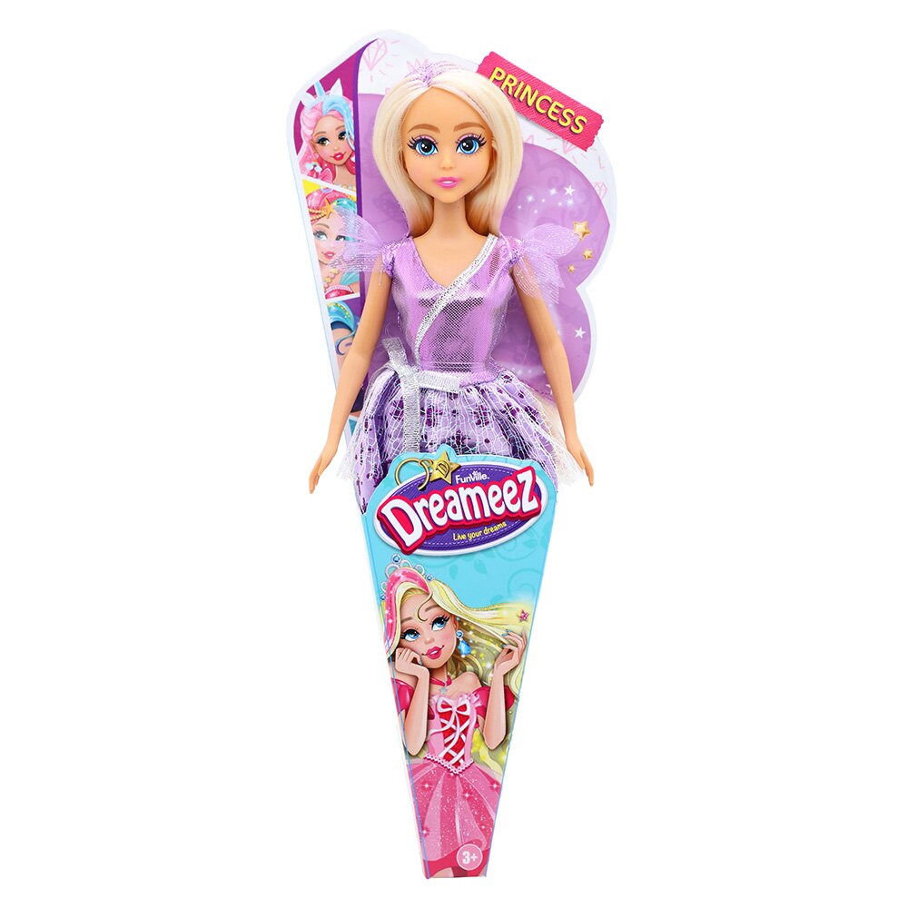 Dreameez Papusa printesa cu par blond si rochie mov