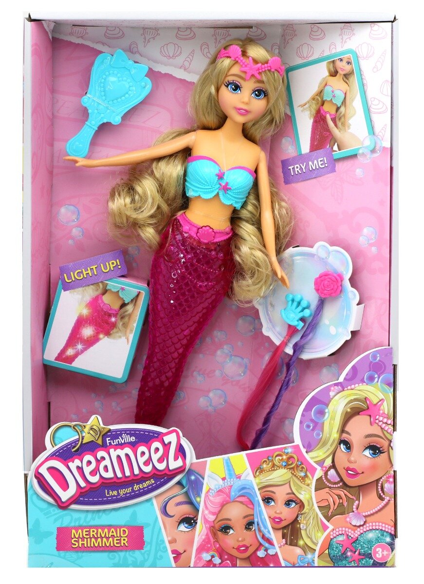 Dreameez Papusa sirena cu lumini Mermaid Shimmer