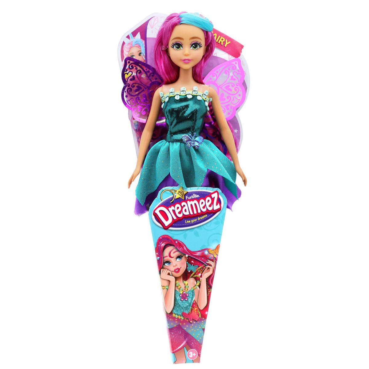 Dreameez Papusa zana cu par mov 29 cm