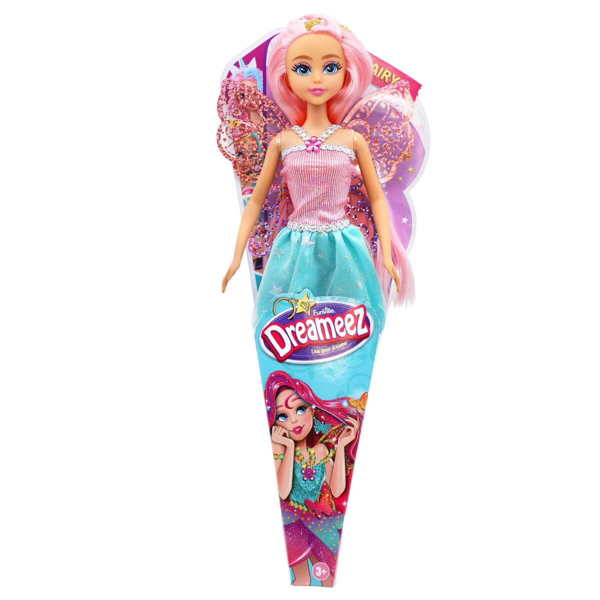 Dreameez Papusa zana cu par roz 29 cm