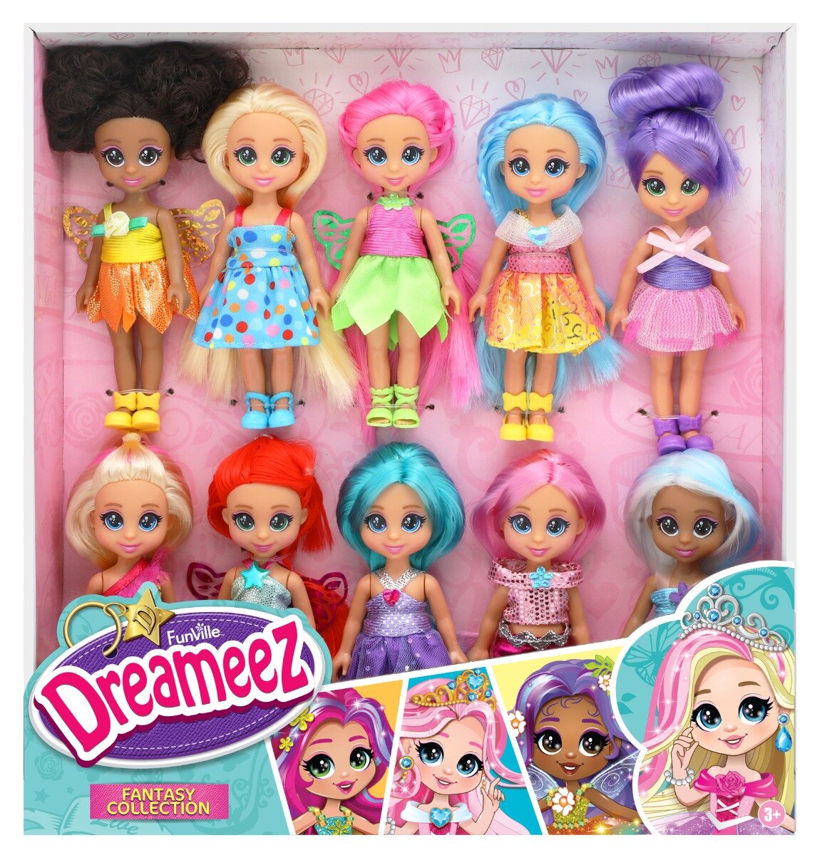 Dreameez Set 10 mini papusi Fantasy Collection 12 cm