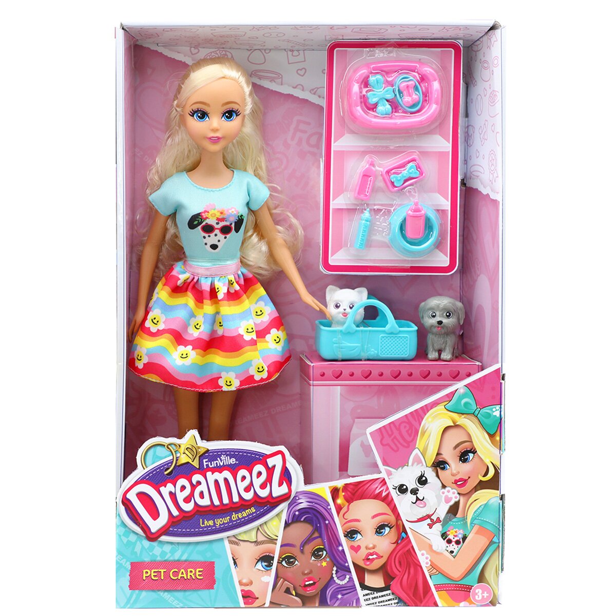 Dreameez Set de joaca cu papusa si animalute Pet Care