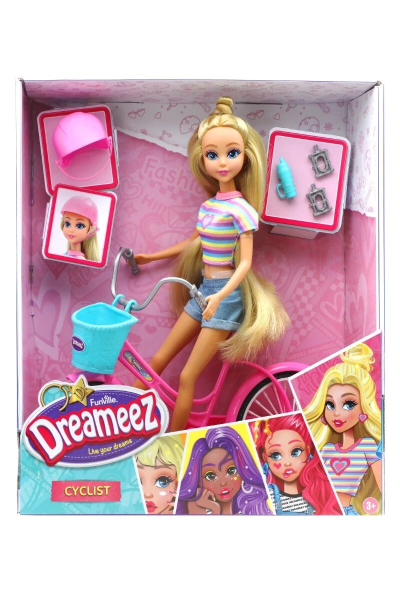 Dreameez Set de joaca papusa cu bicicleta