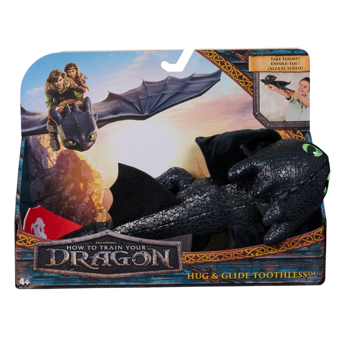 DreamWorks Dragons Jucarie de plus Hug and Glide Toothless 30 cm 6072913