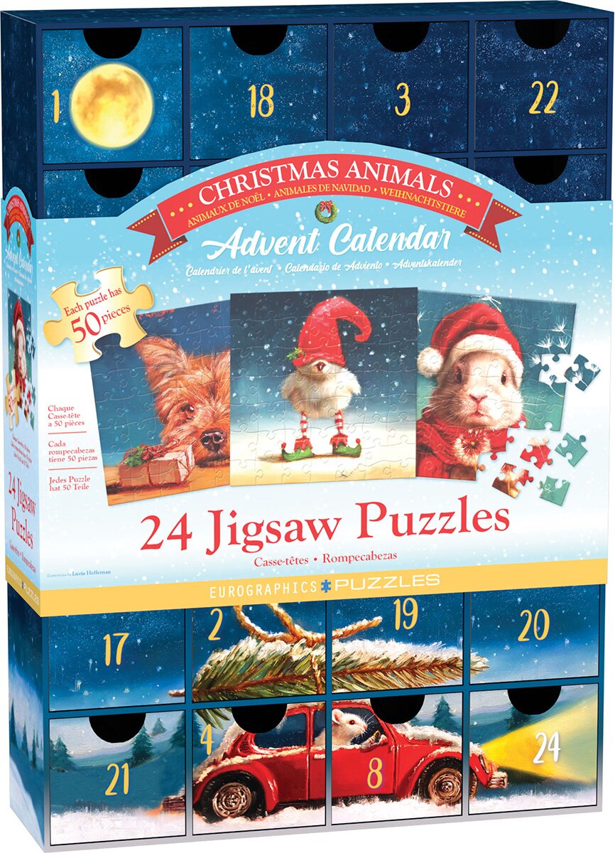 Eurographics Calendar de advent Animalutele si Craciunul 24 puzzle-uri 50 piese