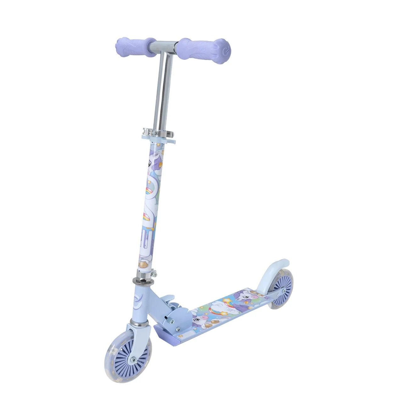 Evo Trotineta cu 2 roti pliabila Light Up Inline Scooter Unicorni