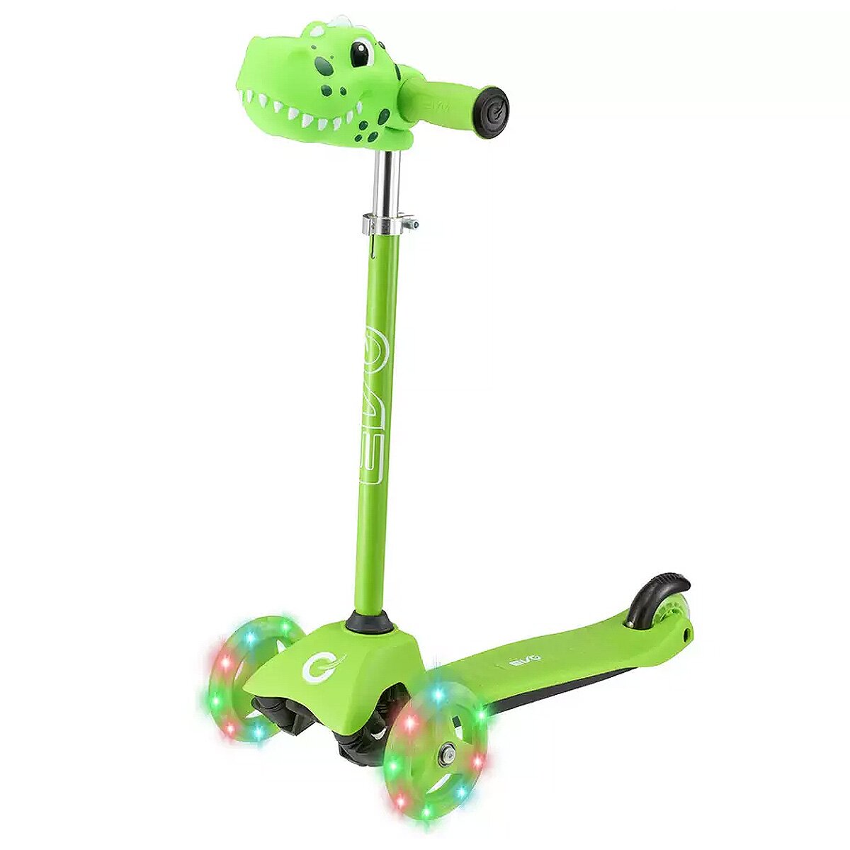 Evo Trotineta cu 3 roti lumini Dino Light Up Mini Cruiser Verde