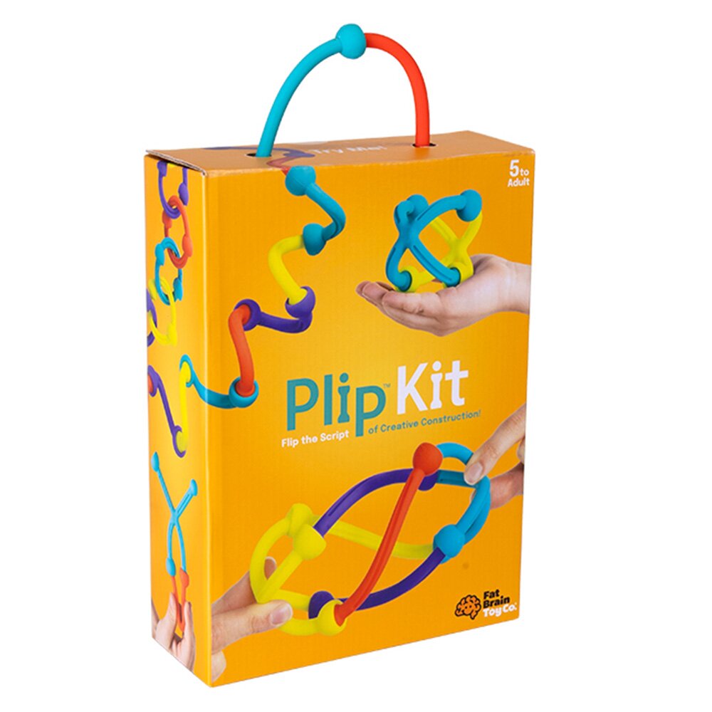 Fat Brain Toys Kit de constructie din silicon flexibil Plip Kit 46 piese