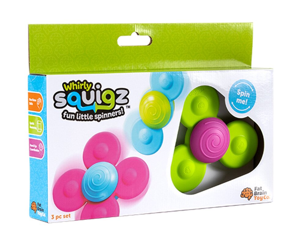 Fat Brain Toys Set 3 moristi senzoriale cu ventuza Whirly Squigz