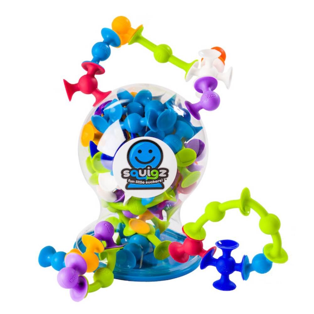 Fat Brain Toys Set de constructie cu 22 de piese cu ventuze Squigz Starter