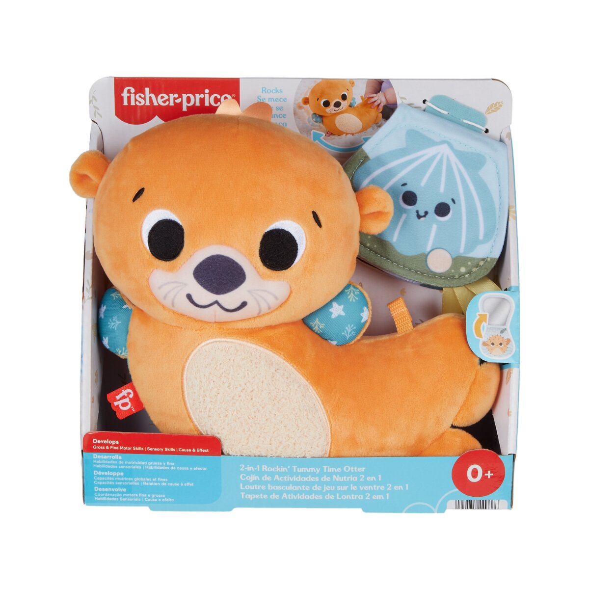 FISHER PRICE Jucarie de plus 2 in 1 Vidra Rockin Tummy Time HXG96