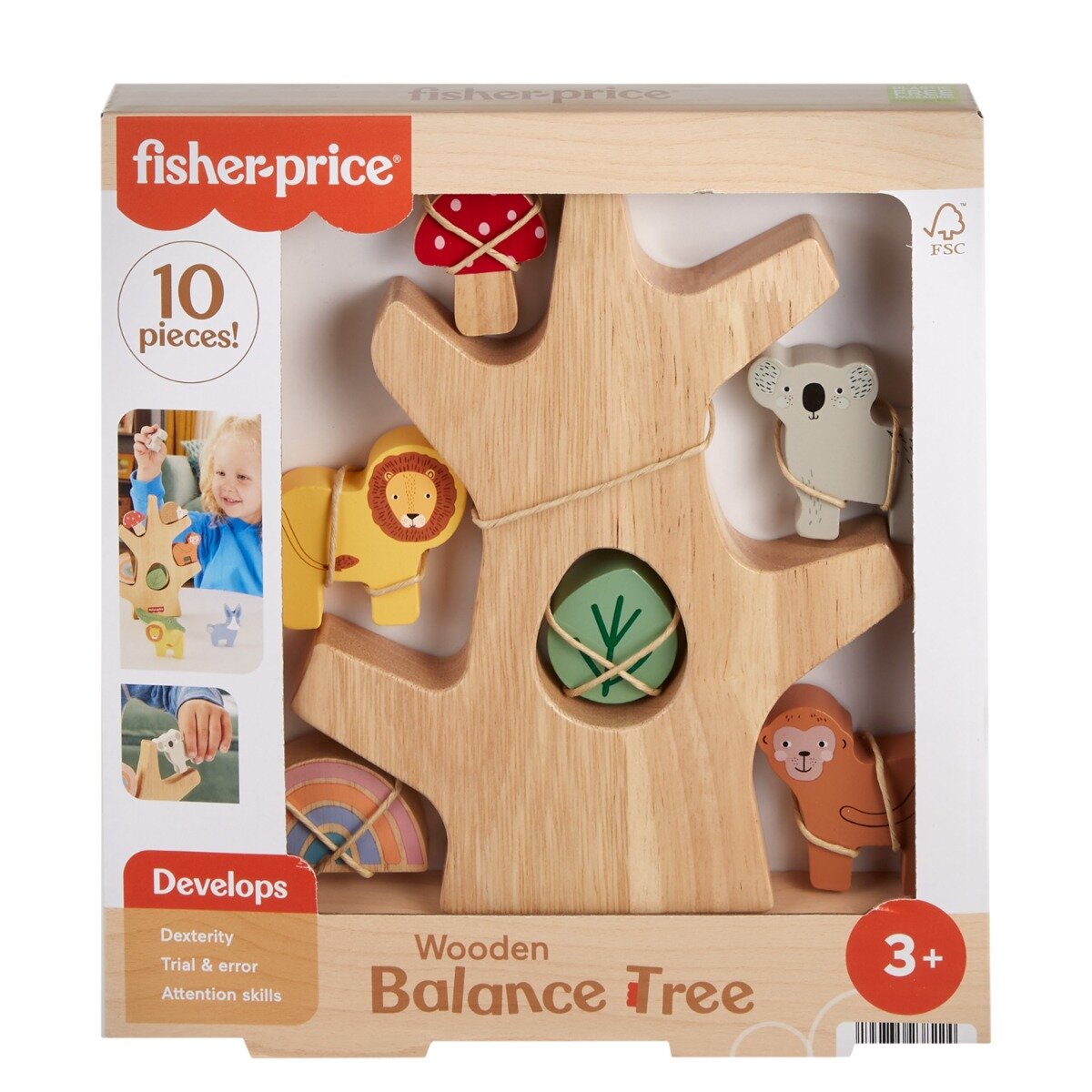 FISHER PRICE Jucarie din lemn Copac cu forme 10 piese HXT87