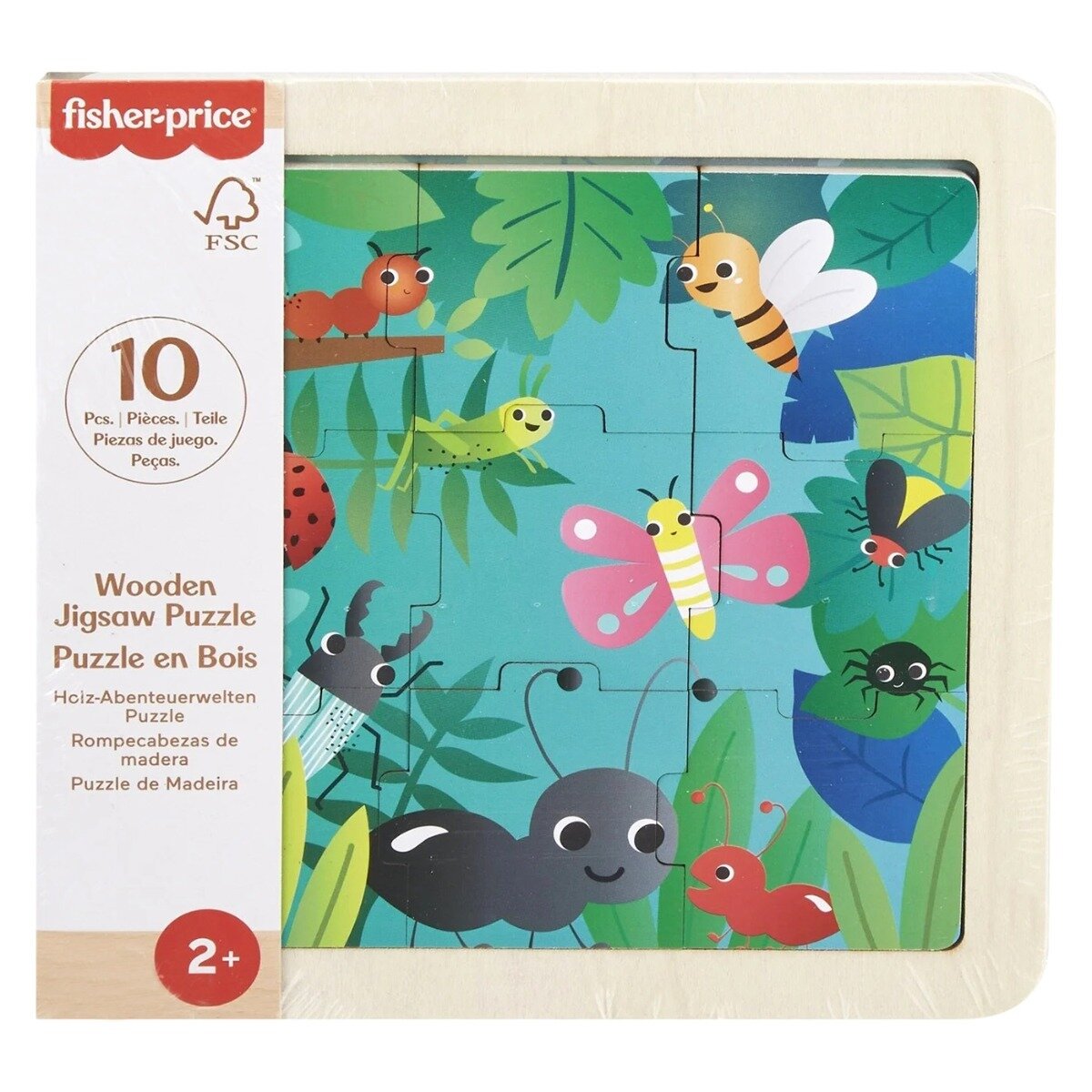 FISHER PRICE Mini puzzle din lemn Insecte HXV19
