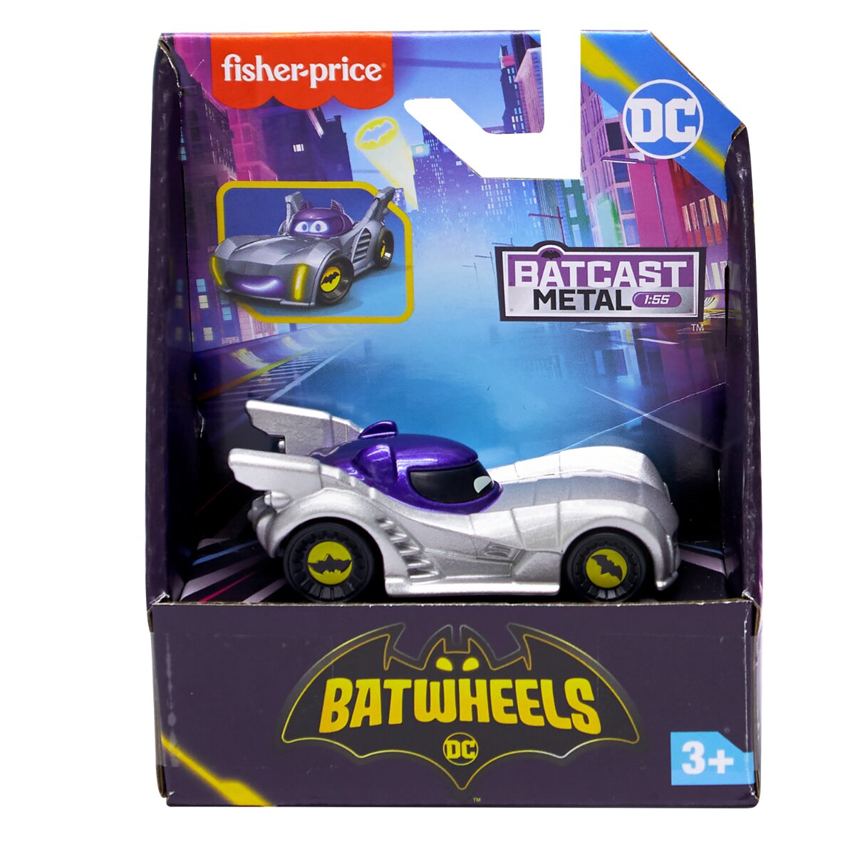 FISHER PRICE Mini vehicul din metal Batwheels Armored Bam The Batmobile 1:55 HRJ71