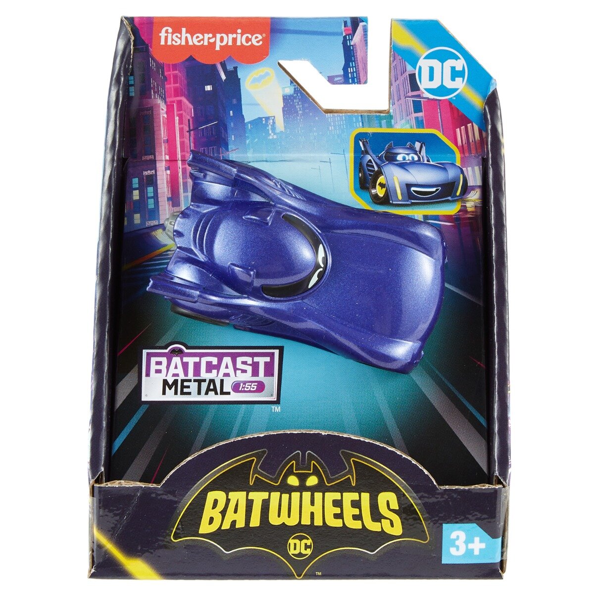 FISHER PRICE Mini vehicul din metal Batwheels Bam The Batmobile 1:55 HML13