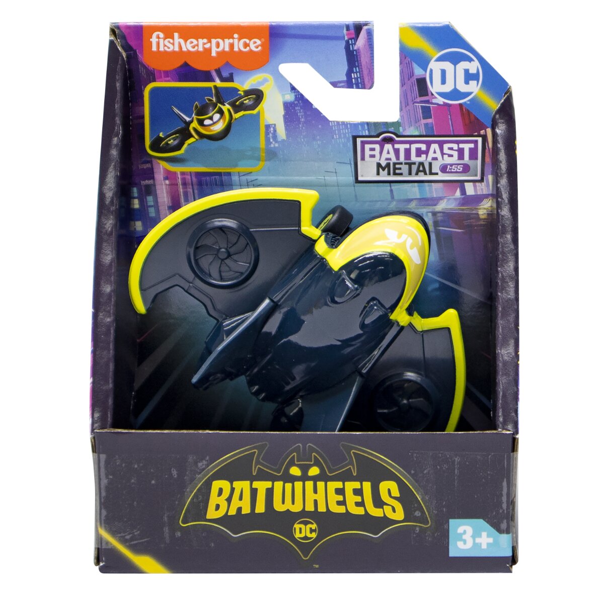 FISHER PRICE Mini vehicul din metal Batwheels Batwing The Bat Plane 1:55 HYB67