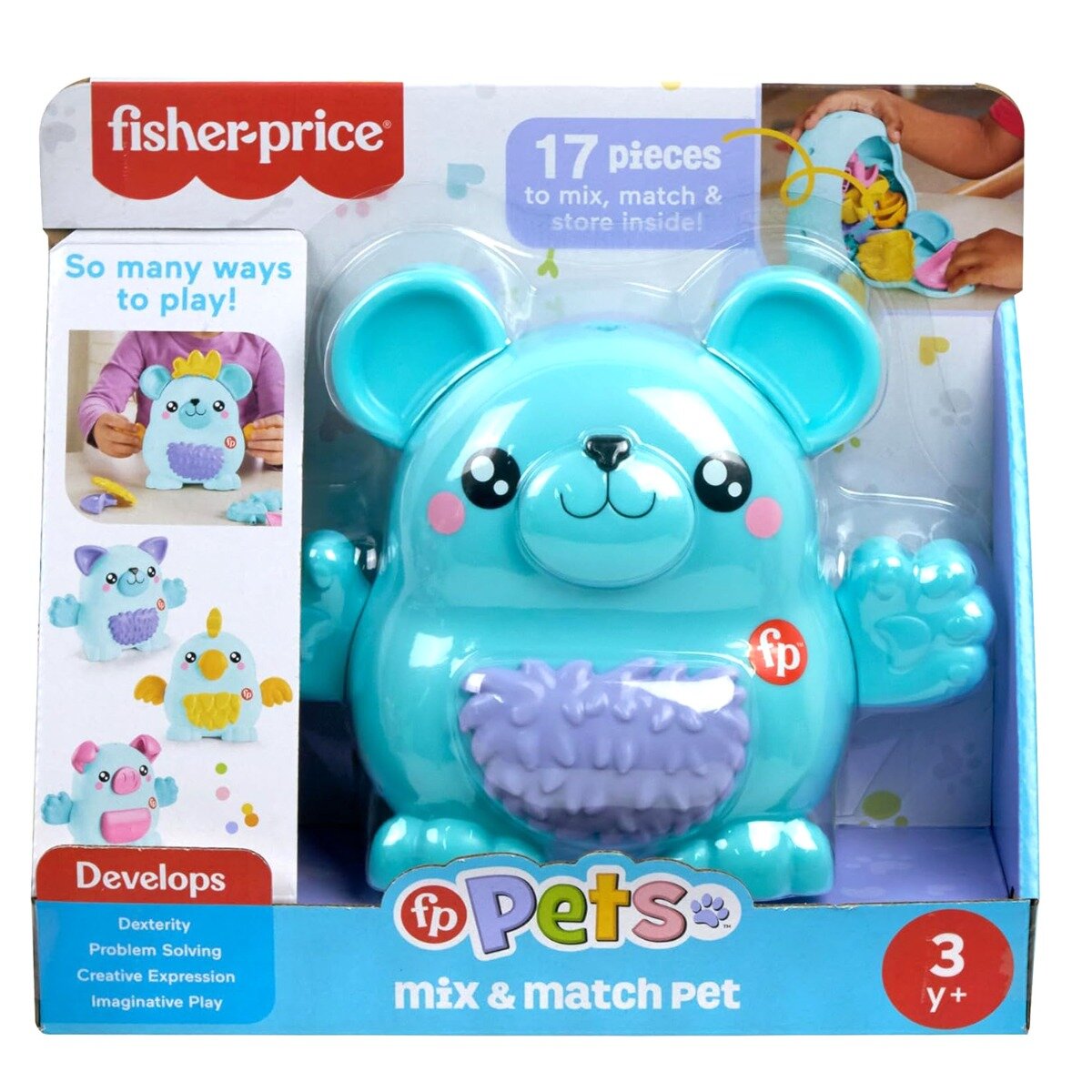 FISHER PRICE Ursulet cu forme Mix and Match Pet 17 accesorii HXP18