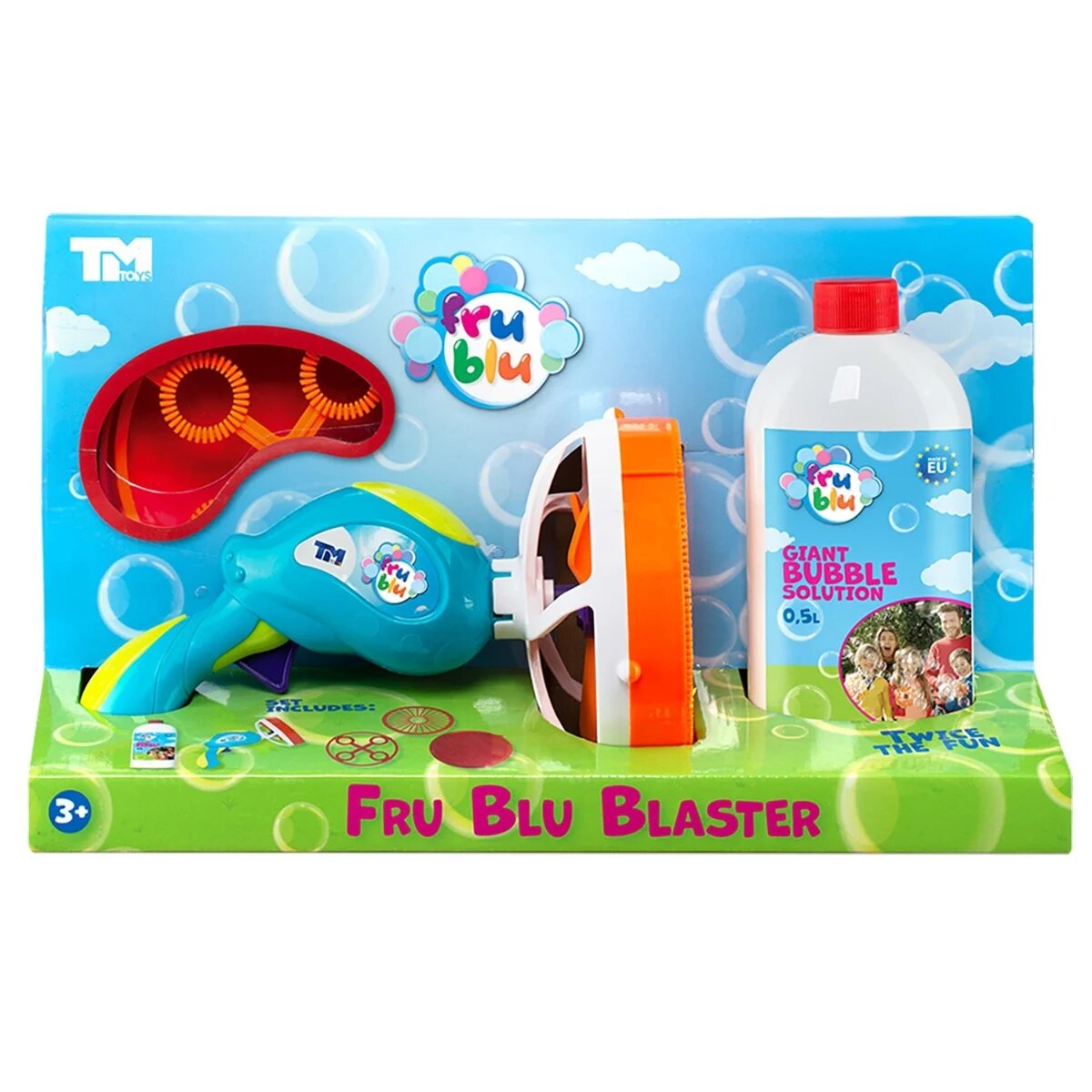 Fru Blu Set lansator baloane de sapun si solutie Blaster 2 in 1