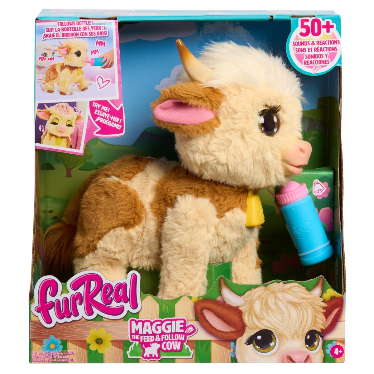 Fuggler Jucarie de plus interactiva FurReal Maggie The Feed & Follow Cow