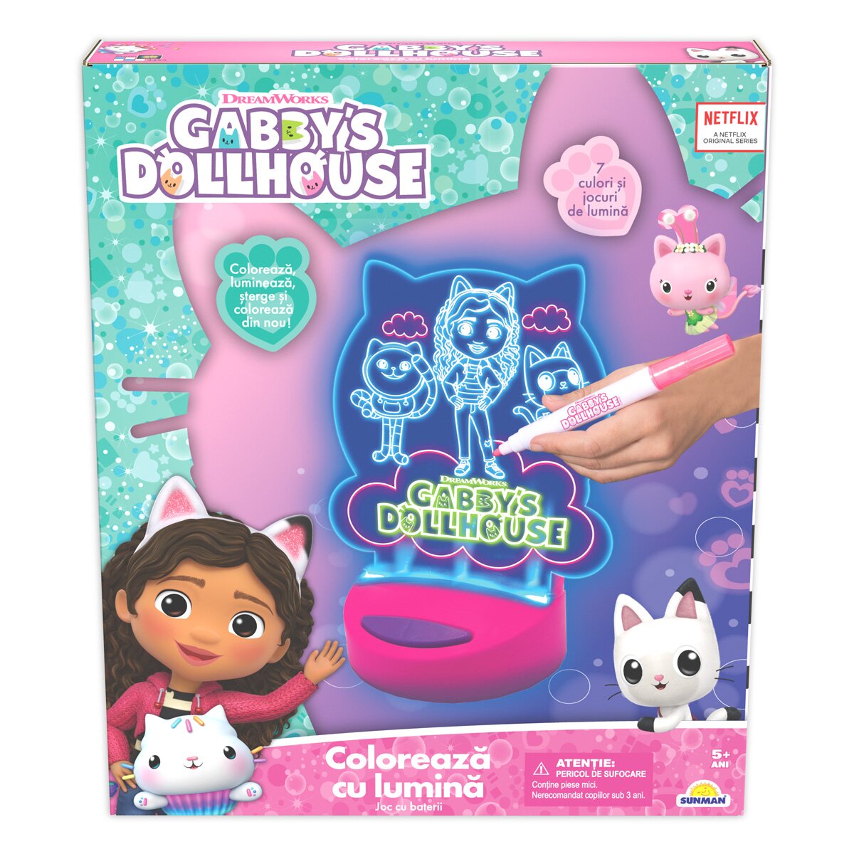 Gabby's Dollhouse Coloreaza cu lumina Gabbys Dollhouse Paint N Lite