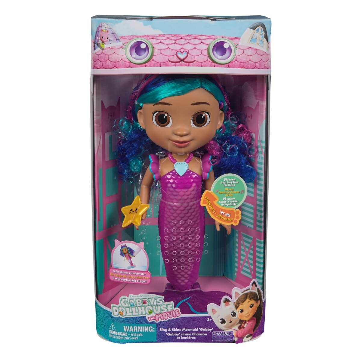 Gabby's Dollhouse Papusa sirena Gabbys Dollhouse Sing and Shine Mermaid Gabby 6074338