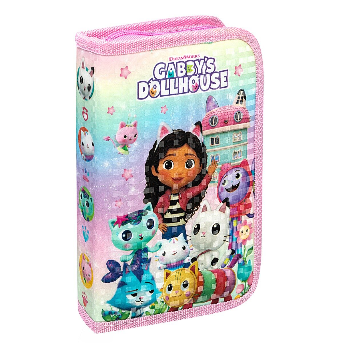 Gabby's Dollhouse Penar cu 1 fermoar si 2 flapsuri Gabbys Dollhouse