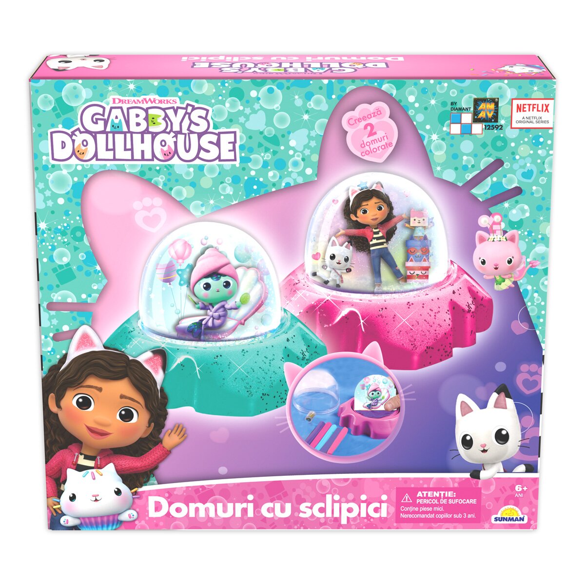 Gabby's Dollhouse Set de creatie Gabbys Dollhouse Glob cu sclipici