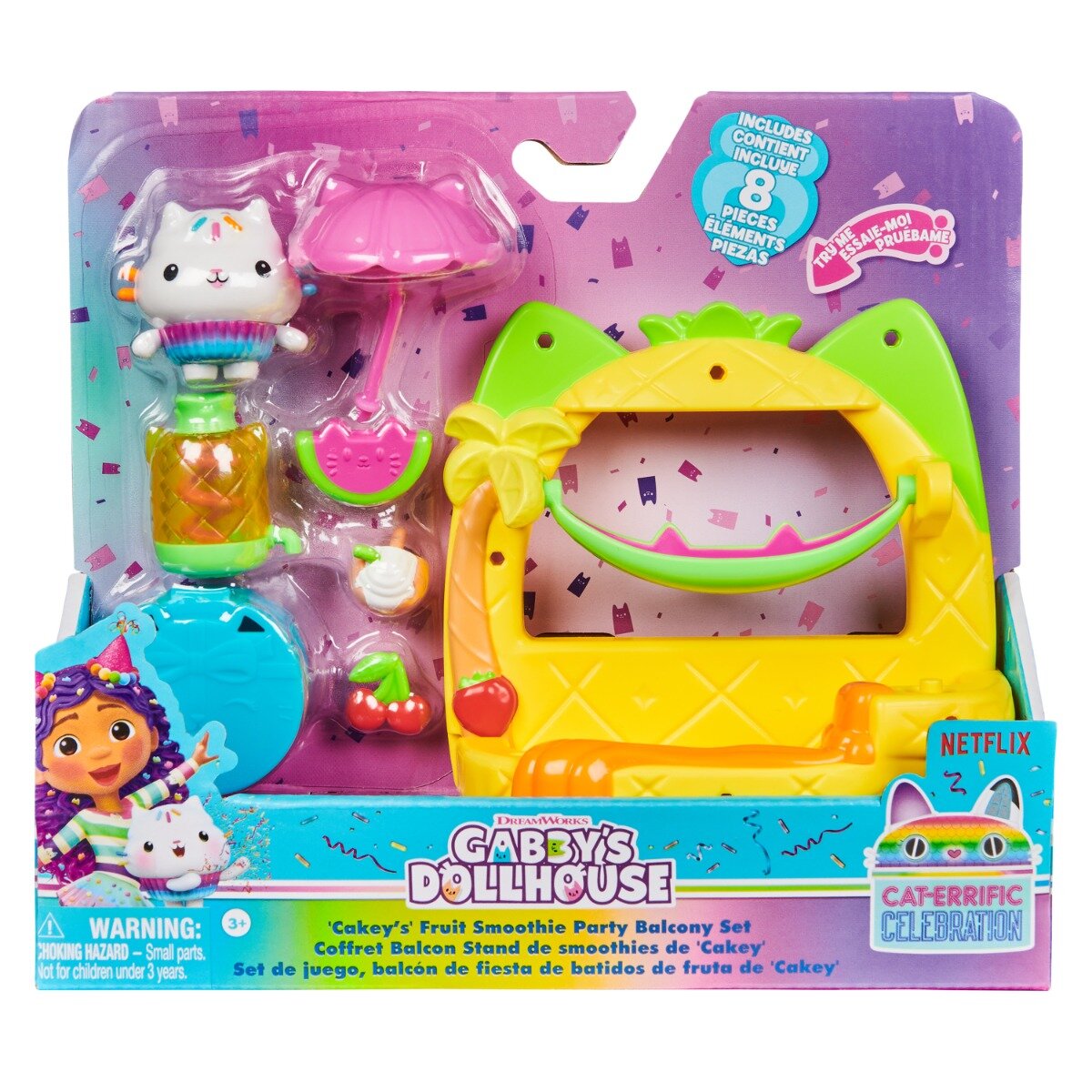 Gabby's Dollhouse Set de joaca cu figurina Gabbys Dollhouse Cakeys Fruit Smoothie Party Balcony 20146520