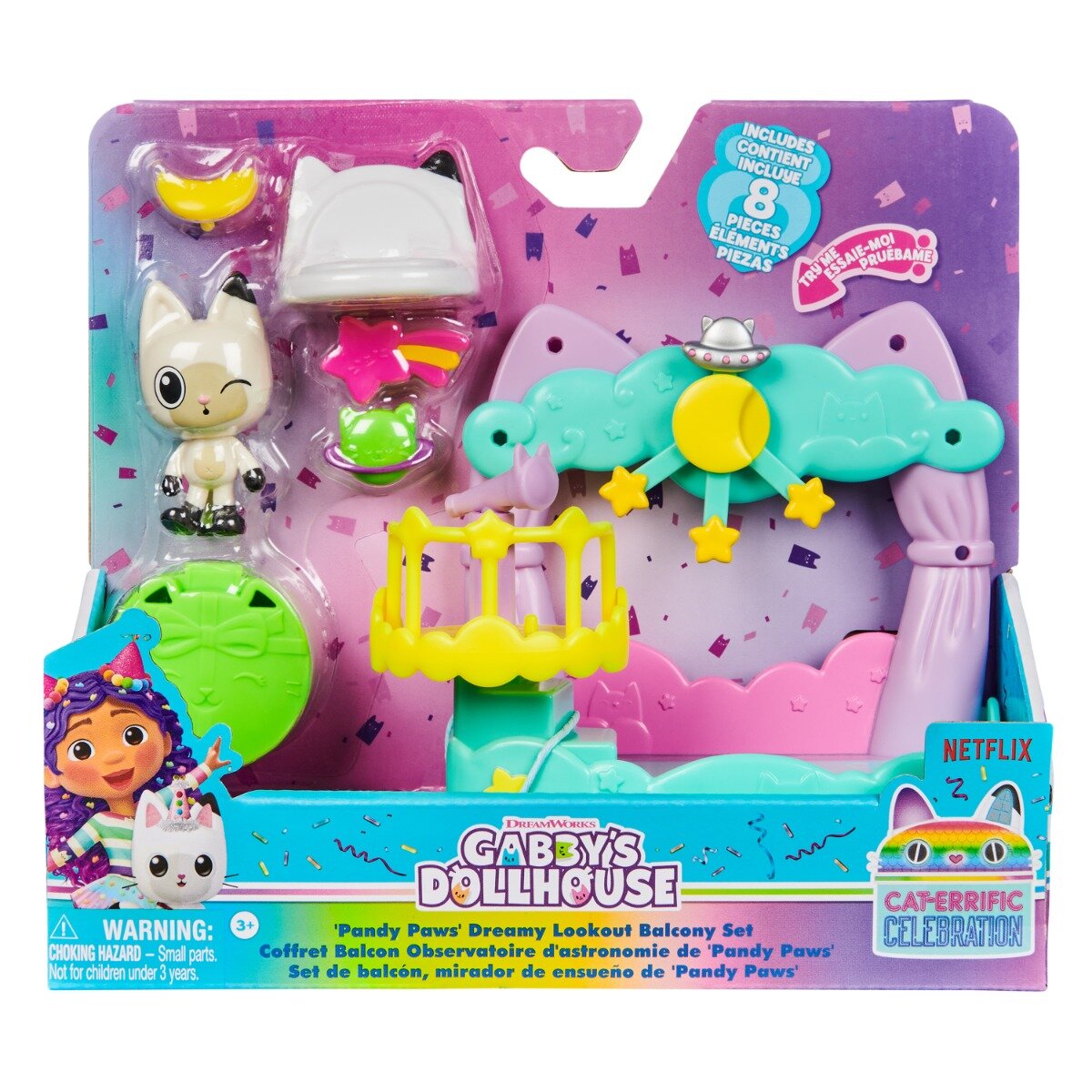 Gabby's Dollhouse Set de joaca cu figurina Gabbys Dollhouse Pandy Paws Dreamy Lookout Balcony 20146519