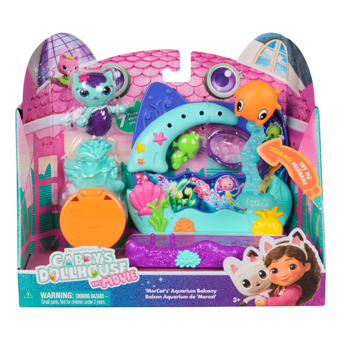 Gabby's Dollhouse Set de joaca cu figurine Gabbys Dollhouse MerCats Aquarium Balcony 20152984