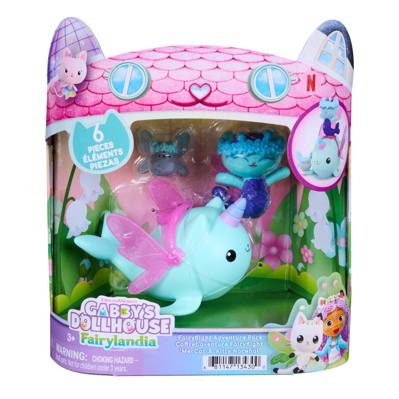 Gabby's Dollhouse Set de joaca Gabbys Dollhouse Fairylandia MerCat si Kitty Narwhal 20157354